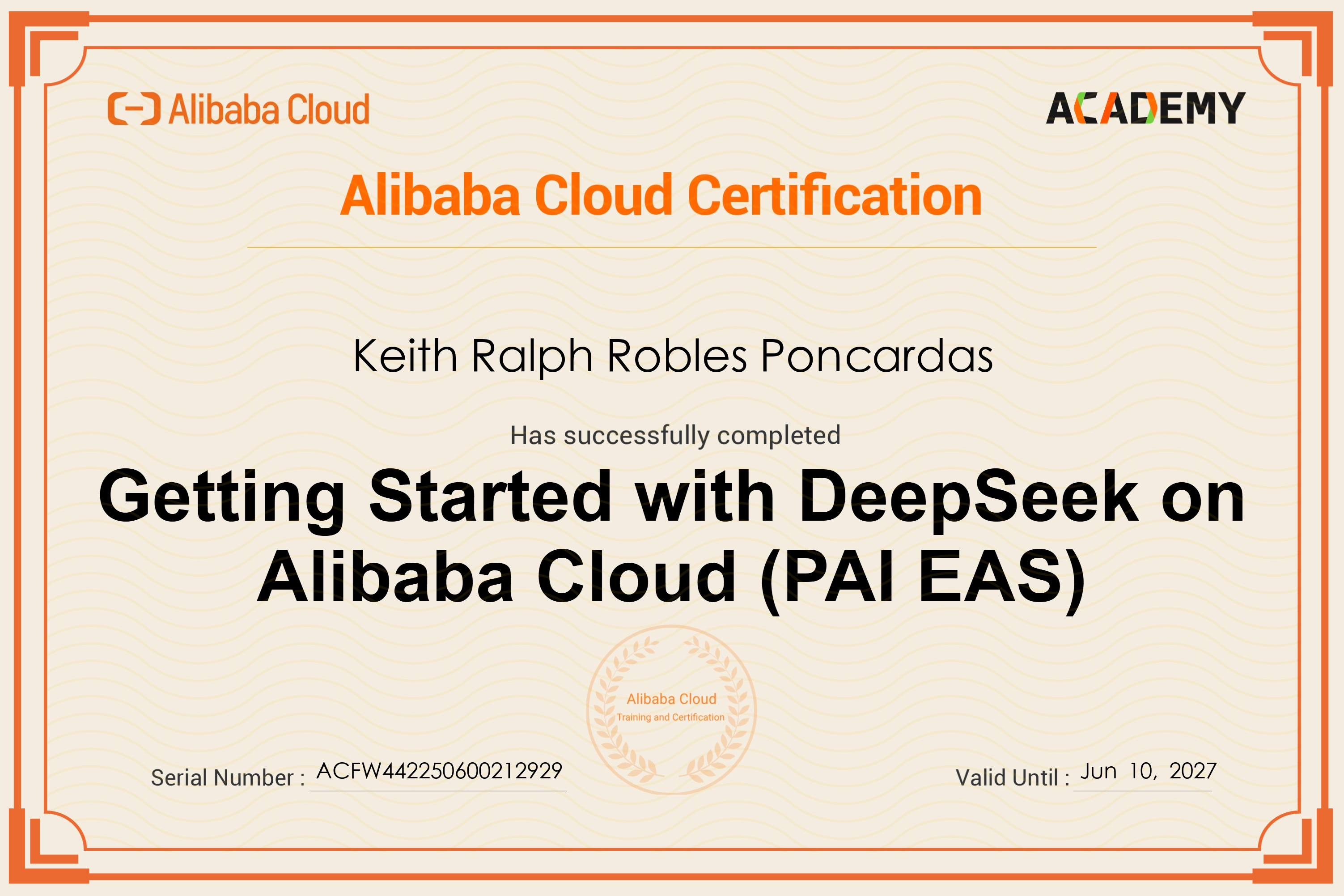 Alibaba Certificate